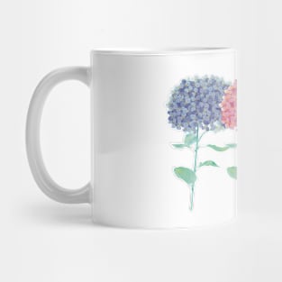 Hydrangeas multicolored watercolor Mug